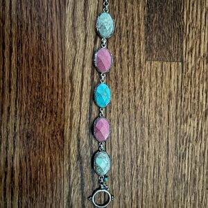 Lucky Brand Elegant Silver and Turquoise Bracelet